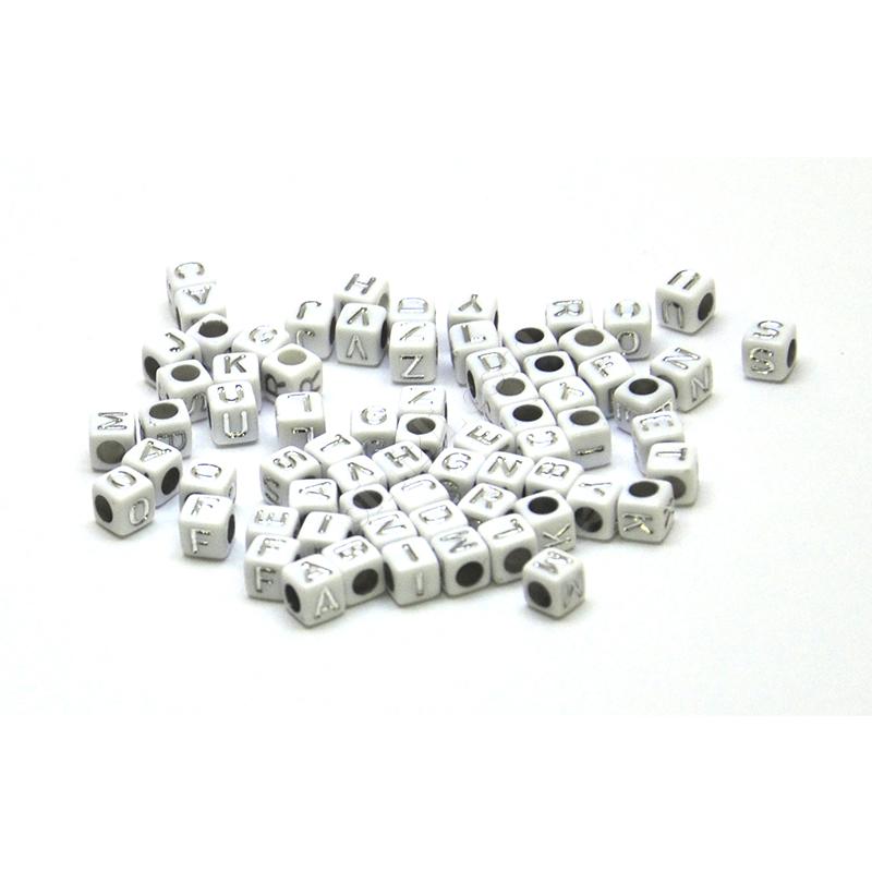 Beyaz Üzeri Gümüş 6x6 Mm ( Alfabedeki Tüm Harflerden 3'er Adet )