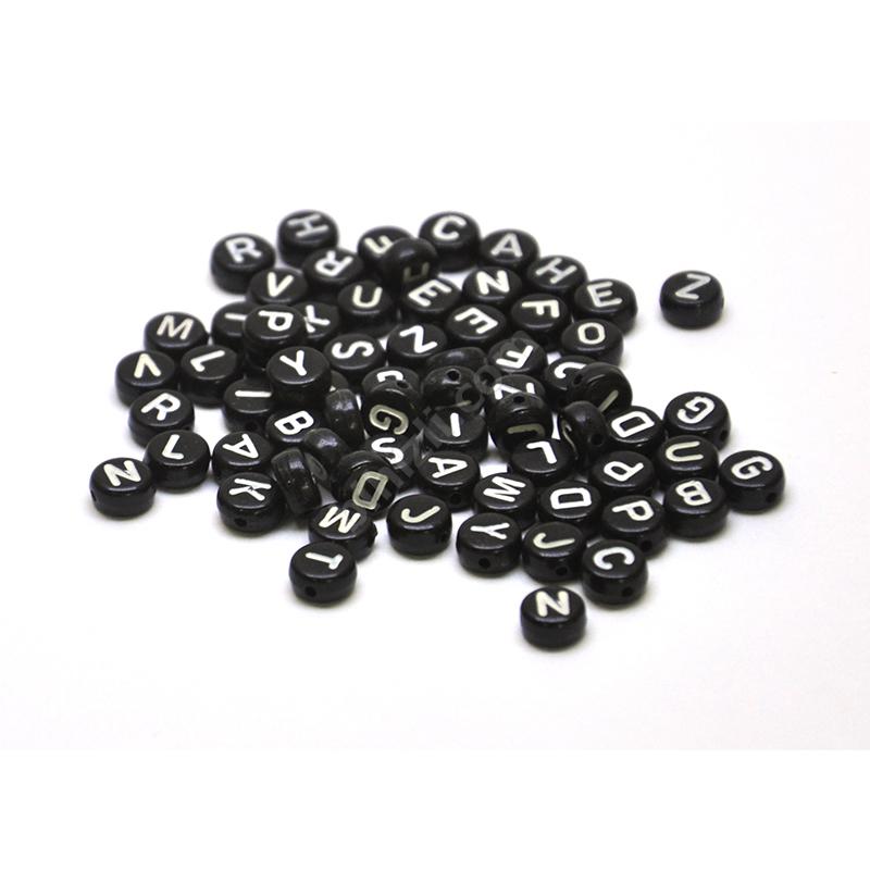 Yassı Siyah Üzeri Beyaz 4x7 Mm ( Alfabedeki Tüm Harflerden 3'er Adet )