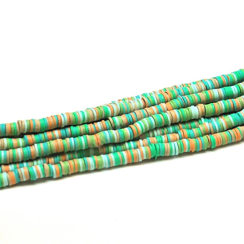 Fimo Boncuk ( Yeşil - Turuncu ) 6 Mm