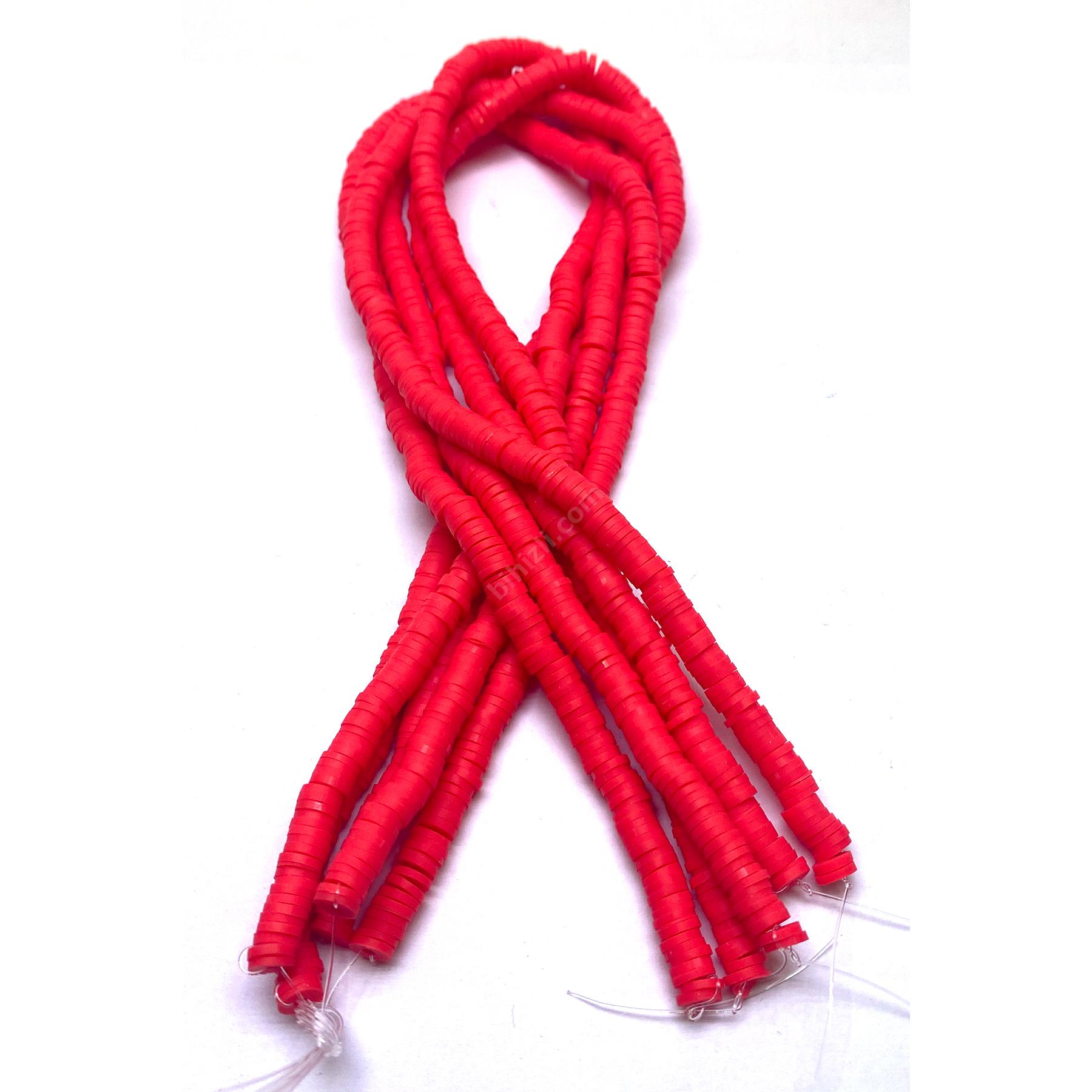 Fimo Boncuk - 6 Mm - Kırmızı Renk