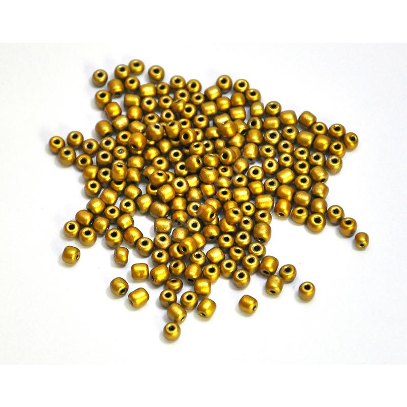 4 mm 0.6 Cam Kum Boncuk 20 gr ( Altın Renk )