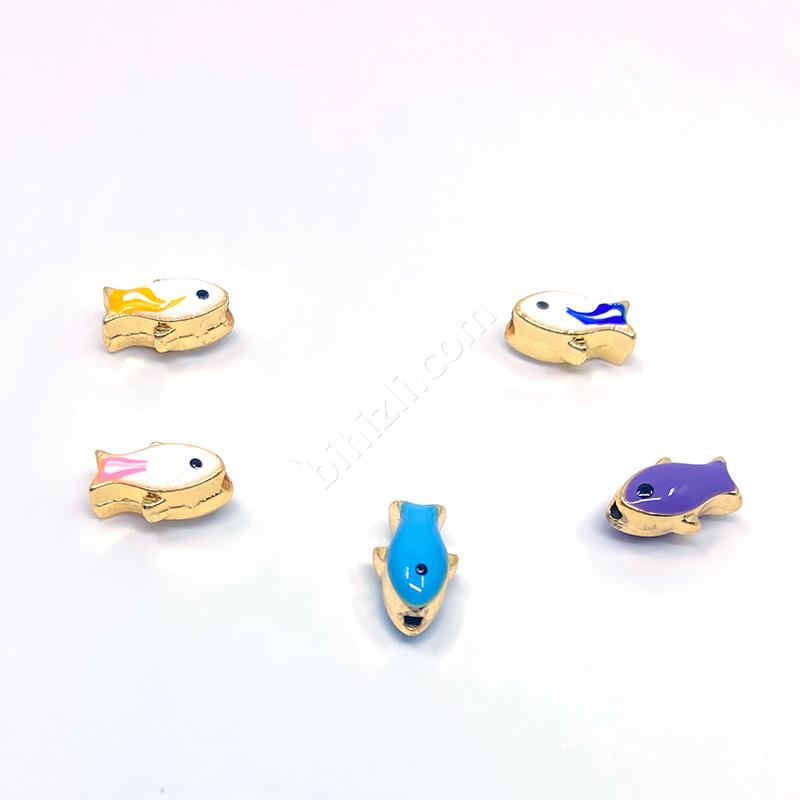 Altın Kaplama Balık Model Set ( 5 Adet ) 11x5 Mm