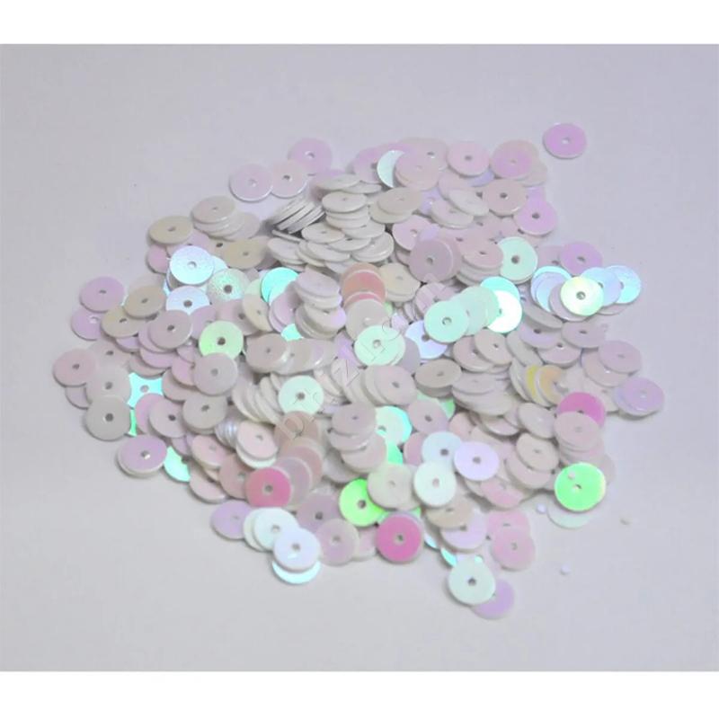 Süsleme Pulu 6 Mm ( Ortadan Delikli ) 10 Gram Beyaz Renk