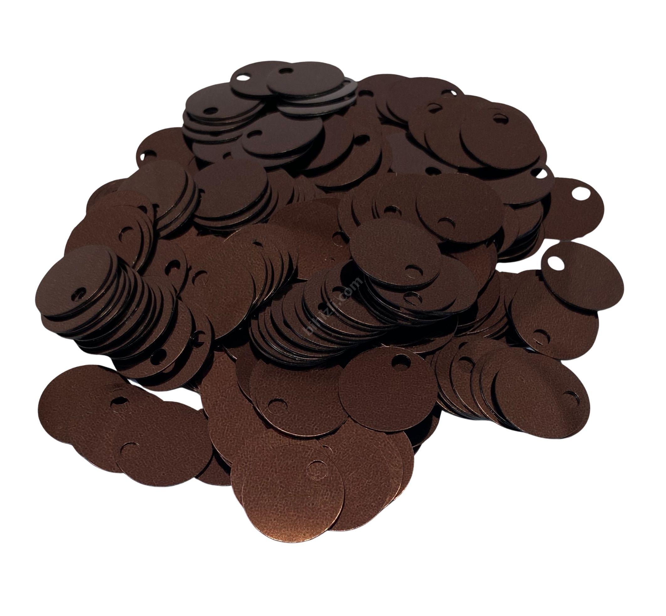 20 mm elbise çanta süsleme pulu 50 gr (kahverengi)