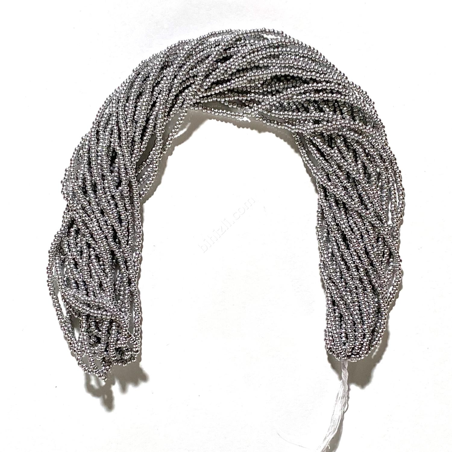 11/0 cam kum boncuk çek boncuğu (fırınlanmış gümüş)