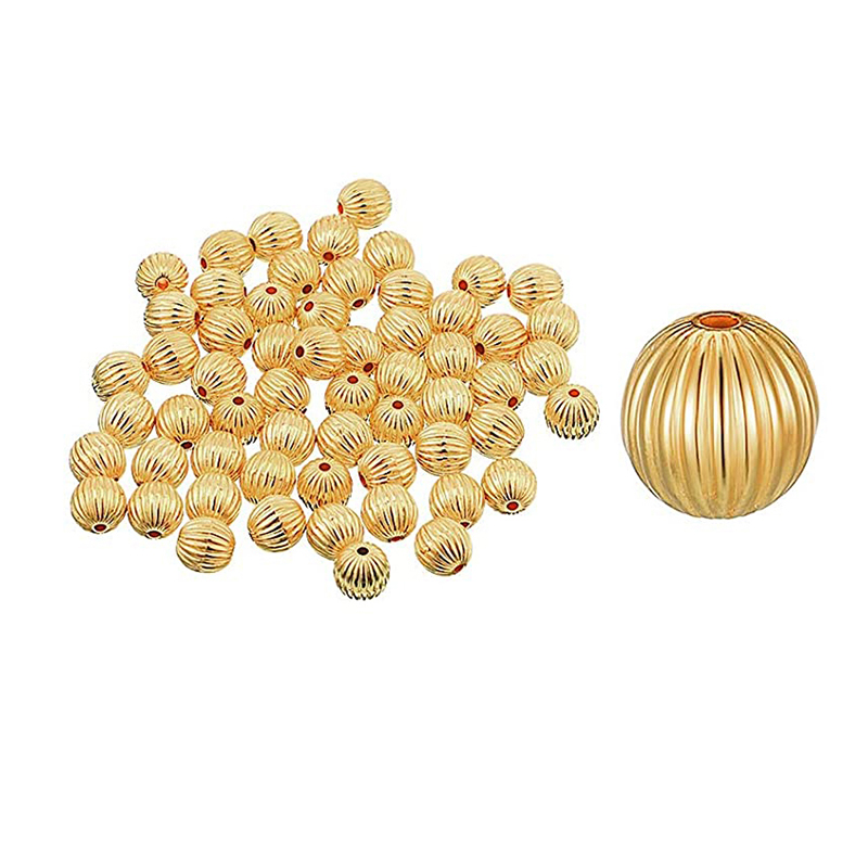 Altın Kaplama Yuvarlak Desenli Metal Aparat ( 20 Adet ) 5 mm