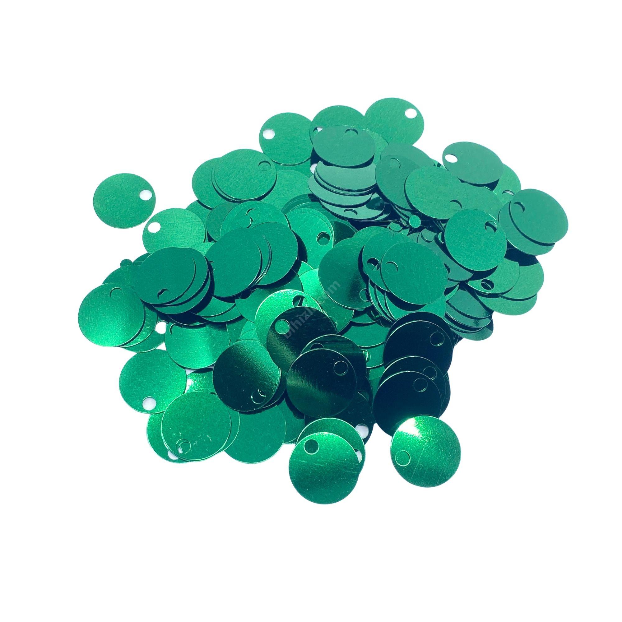 20 mm elbise çanta süsleme pulu 50 gr (yeşil renk)