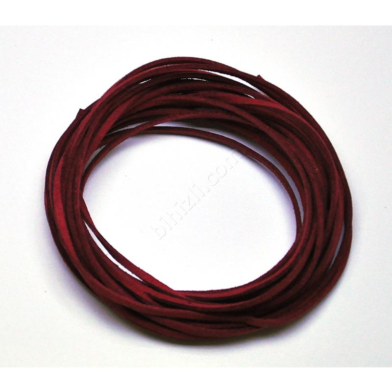 Süet Ip Kırmızı ( 5 Metre ) Çap: 3x1,5 Mm
