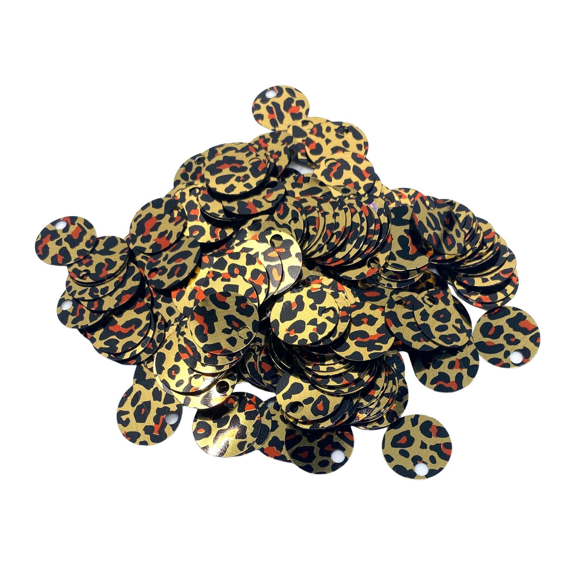 20 mm elbise çanta süsleme pulu 50 gr (leopar altın rengi)