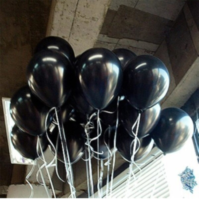 7 Adet Metalik Balon - Siyah Renk