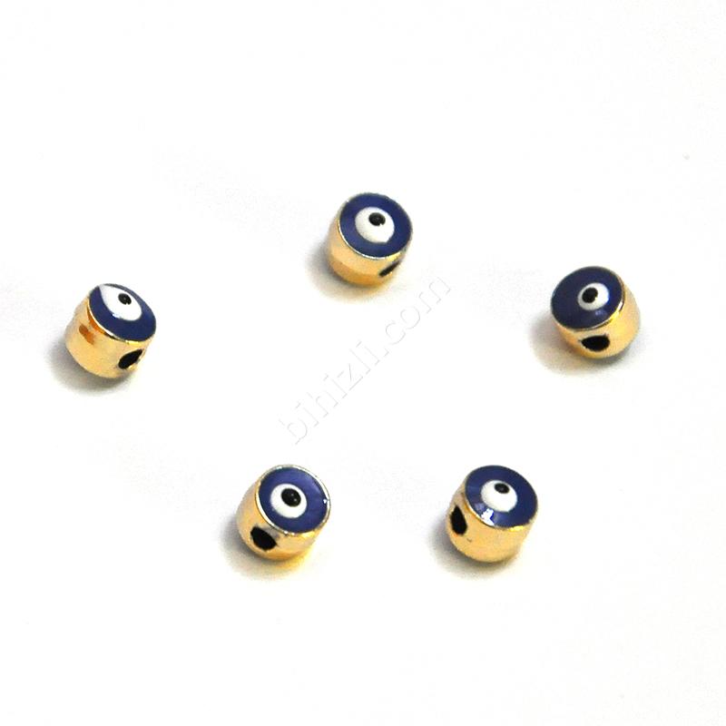 Altın Renk Kaplama Nazar Boncuğu ( 5 Adet ) 6 Mm