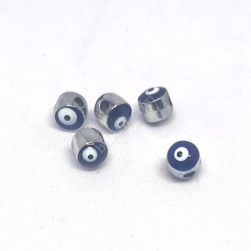 Gümüş Renk Kaplama Nazar Boncuğu ( 5 Adet ) 6 Mm