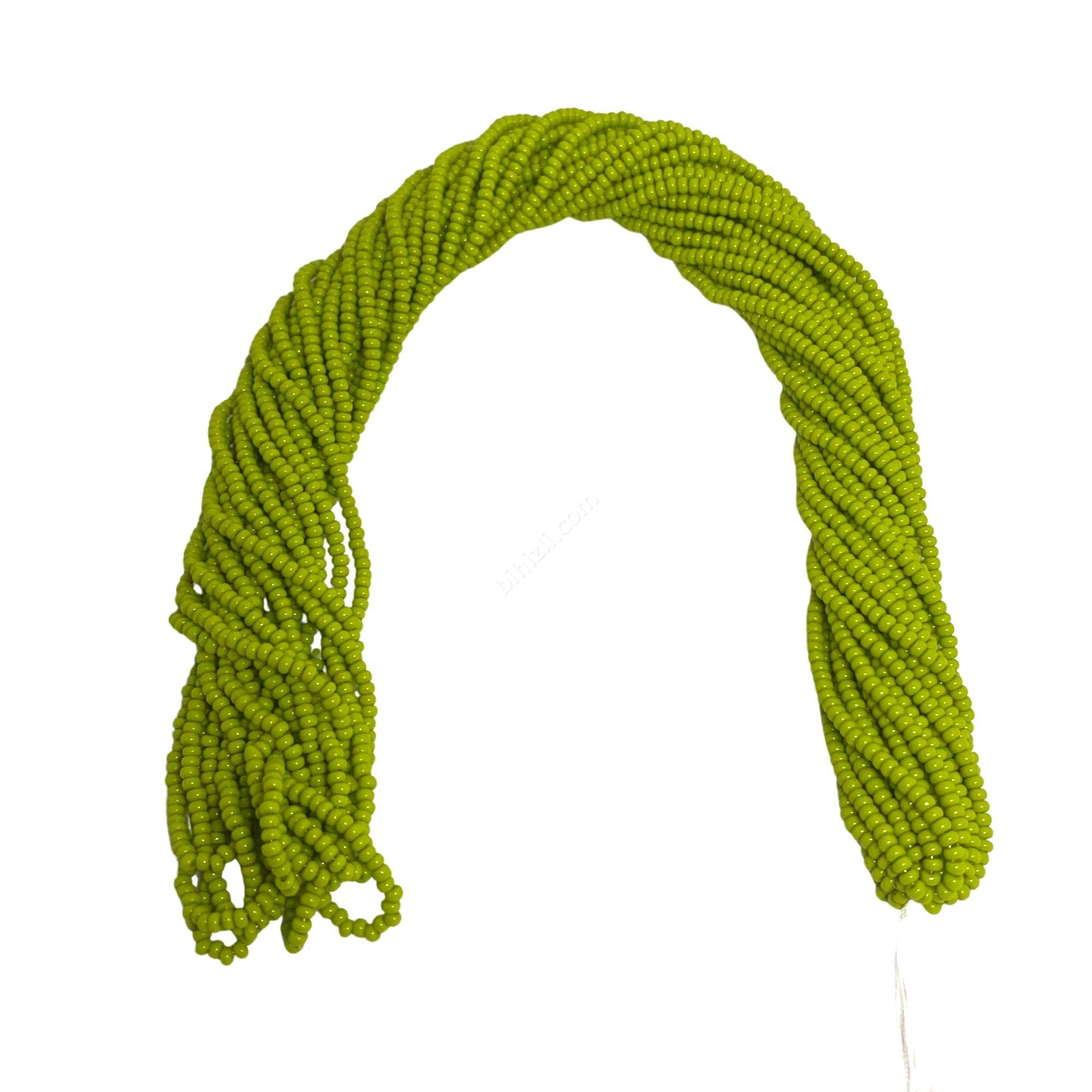 11/0 cam kum boncuk çek boncuğu (yağ yeşili)