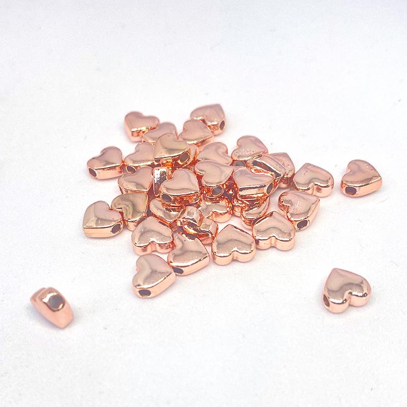 Rose Gold Kaplama Kalp ( 10 Adet ) 7 Mm
