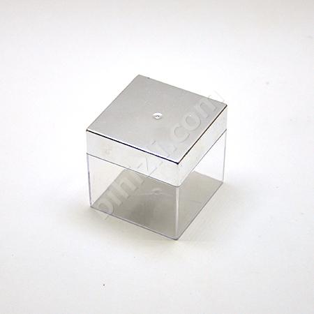 GÜMÜŞ KAPAKLI MİKA KUTU 5X5CM