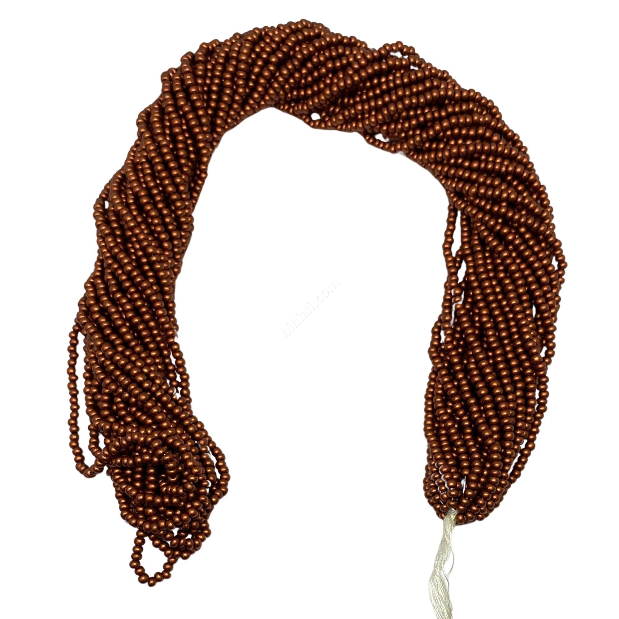 11/0 cam kum boncuk çek boncuğu (fırınlanmış koyu bakır)