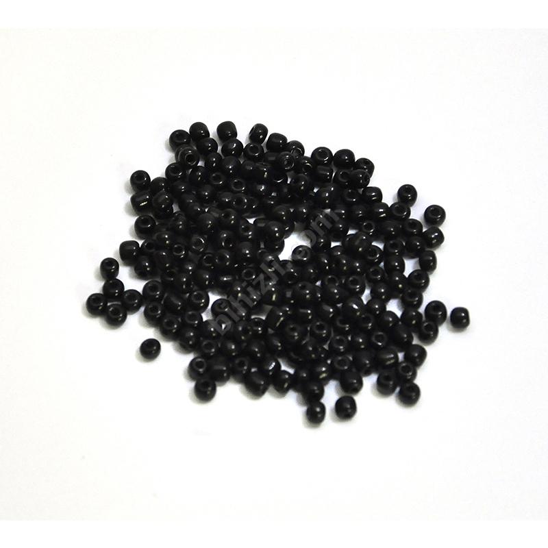 4 mm 0.6 Cam Kum Boncuk 20 gr ( Siyah )