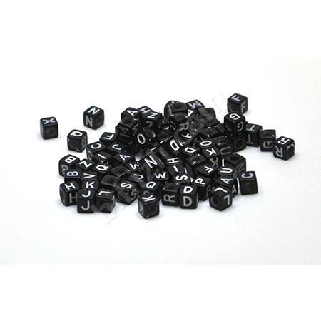 Siyah Üzeri Beyaz 6x6 Mm ( Alfabedeki Tüm Harflerden 3'er Adet )