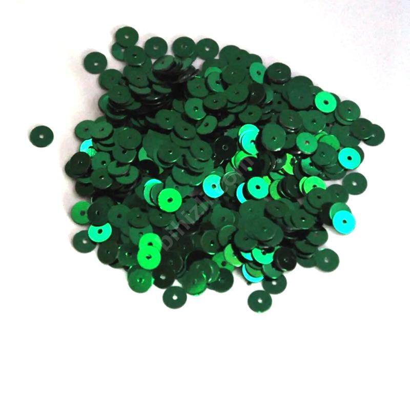 Süsleme Pulu 6 Mm ( Ortadan Delikli ) 10 Gram Yeşil Renk