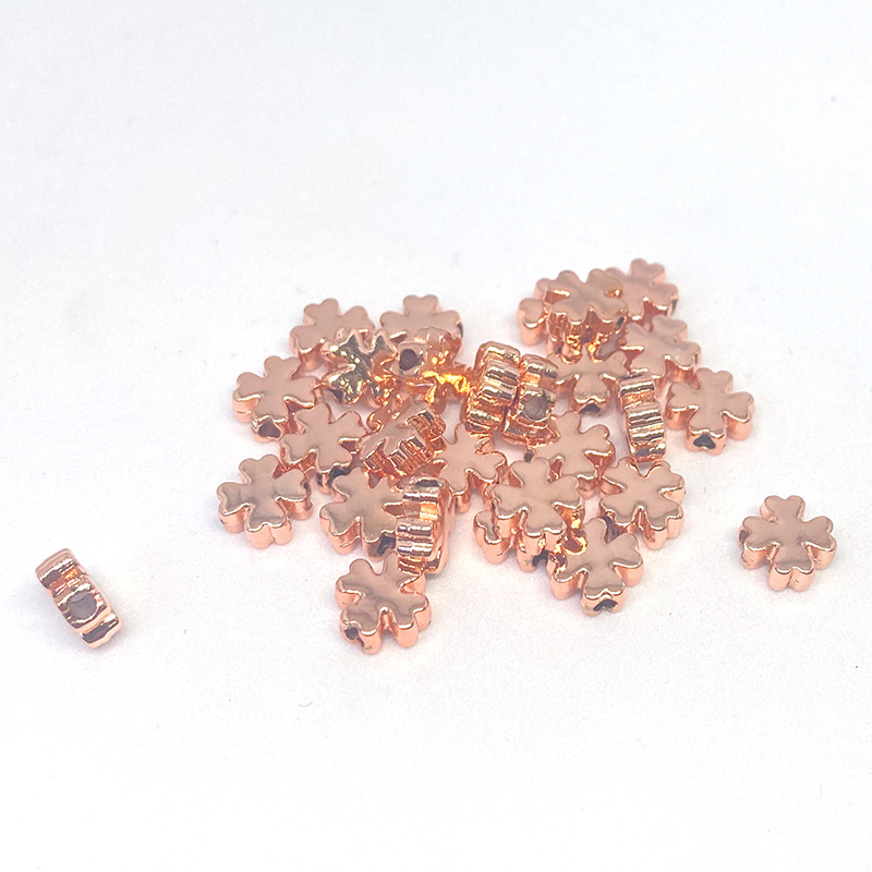 Rose Gold Kaplama Dört Yapraklı Yonca ( 10 Adet ) Çap 7 mm